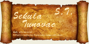 Sekula Tunovac vizit kartica